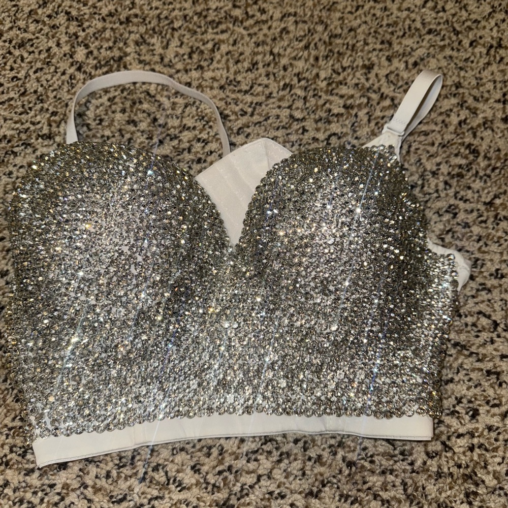 Rhinestone Embellished Women's Top